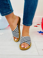 Dockside Dash Sandals In Navy Stripe