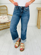 Change Your Tune Tummy Control Cropped Slim Wide Leg Jeans