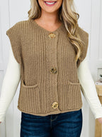 Held By The Thread Vest in Coffee