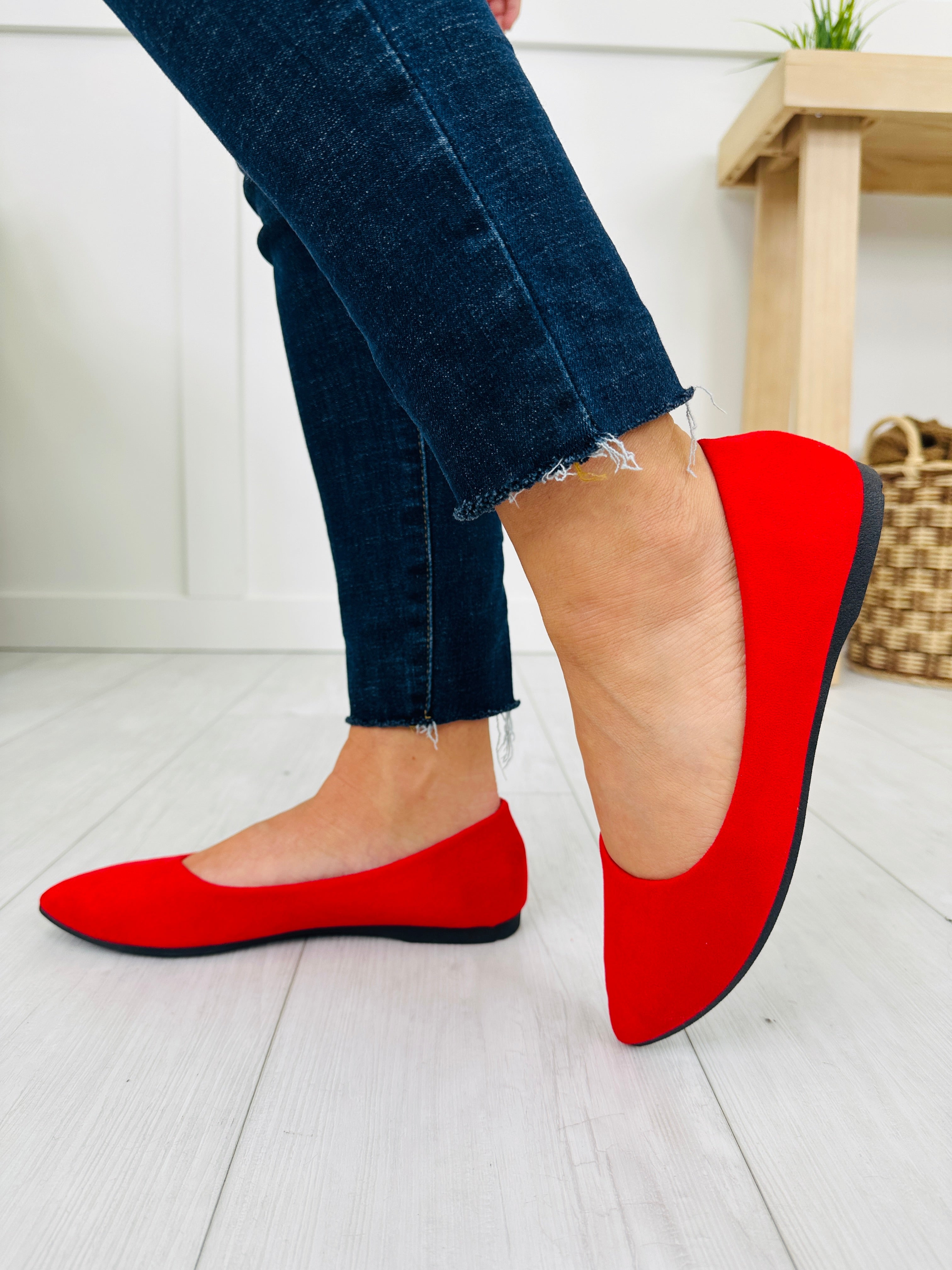 Whisper Walk Flats in Red