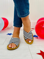 Dockside Dash Sandals In Navy Stripe