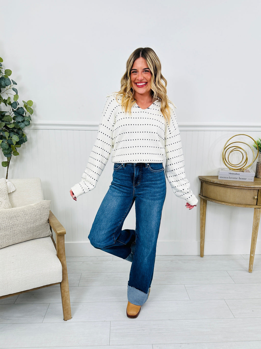 Made For Me Tummy Control Wide Leg Cuffed Jeans in Multiple Inseams