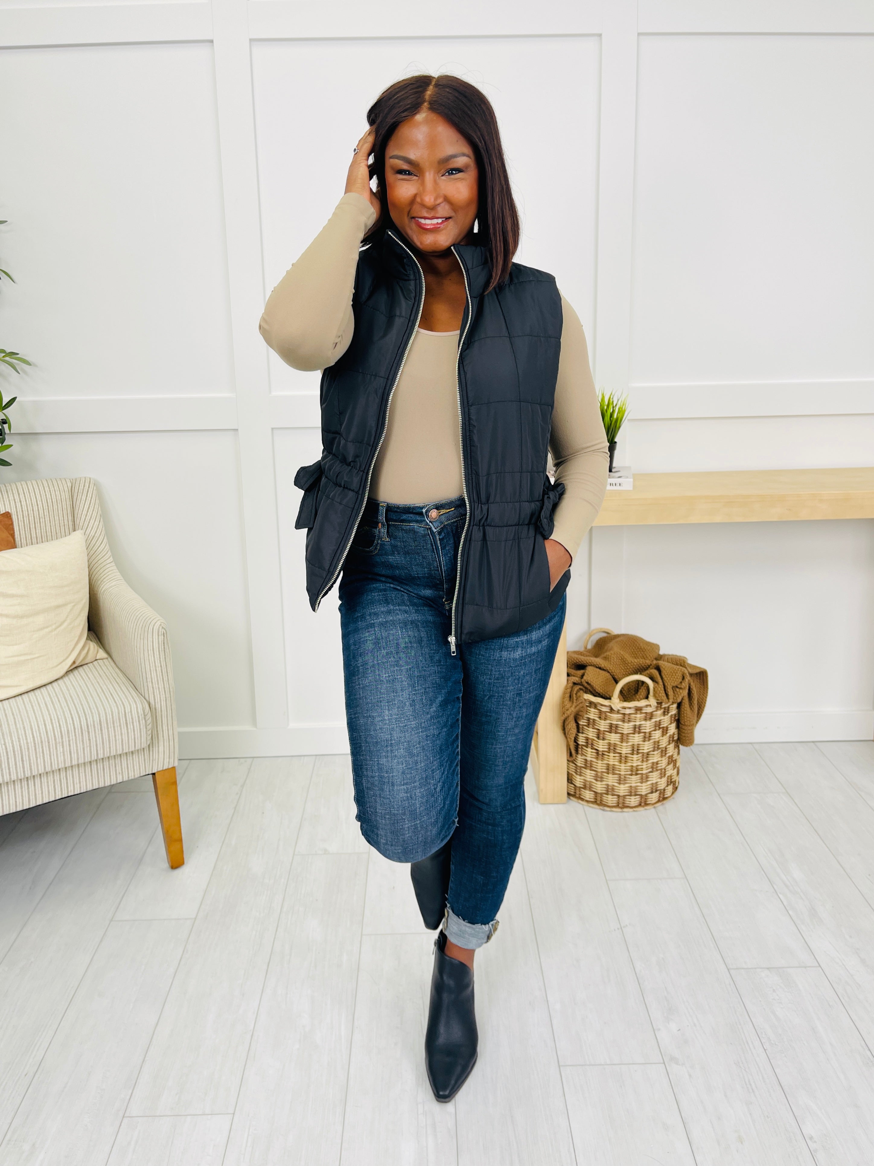 Downtown Layers Vest in Black