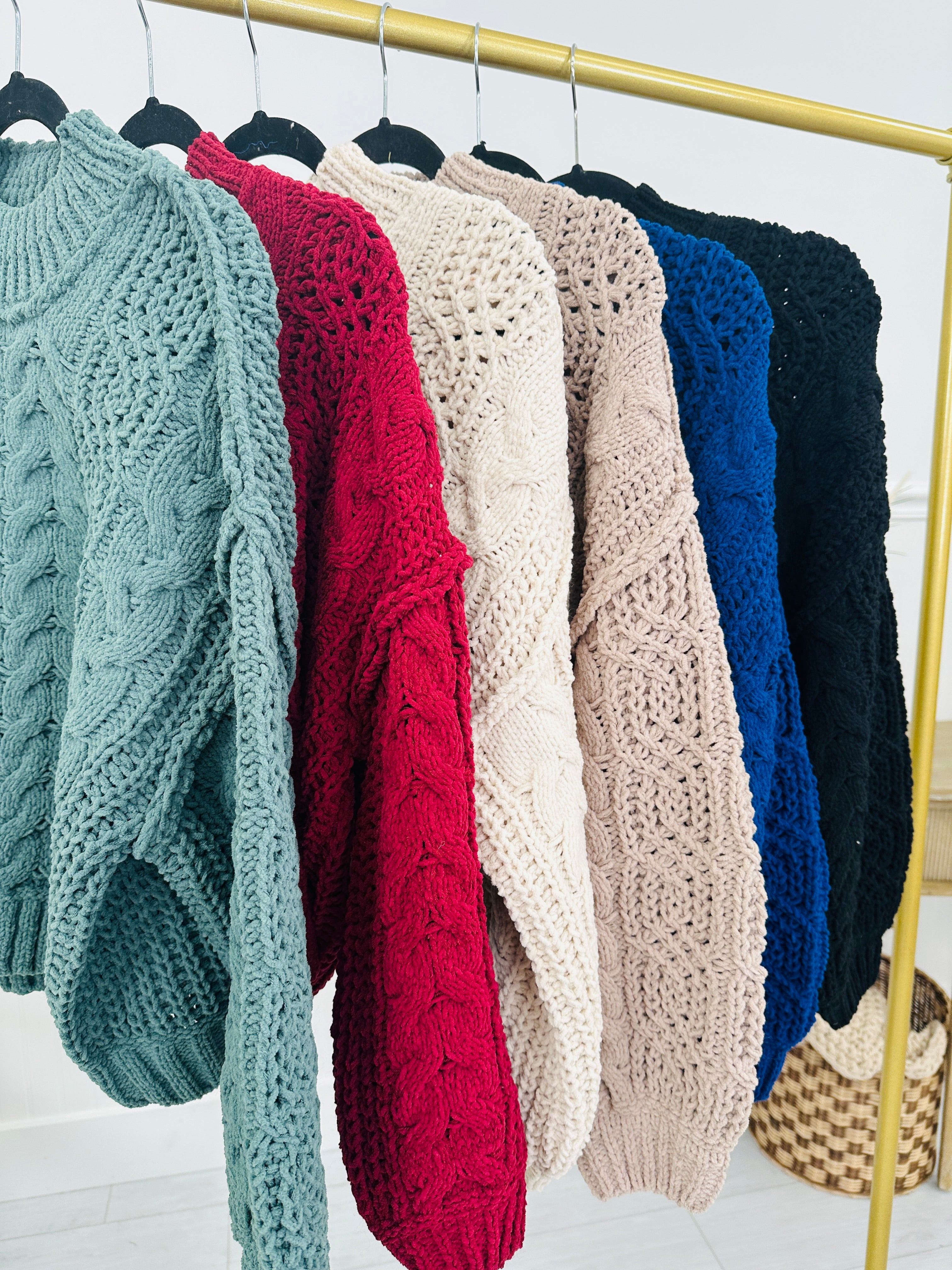 The Cable Club Sweater- Multiple Colors!