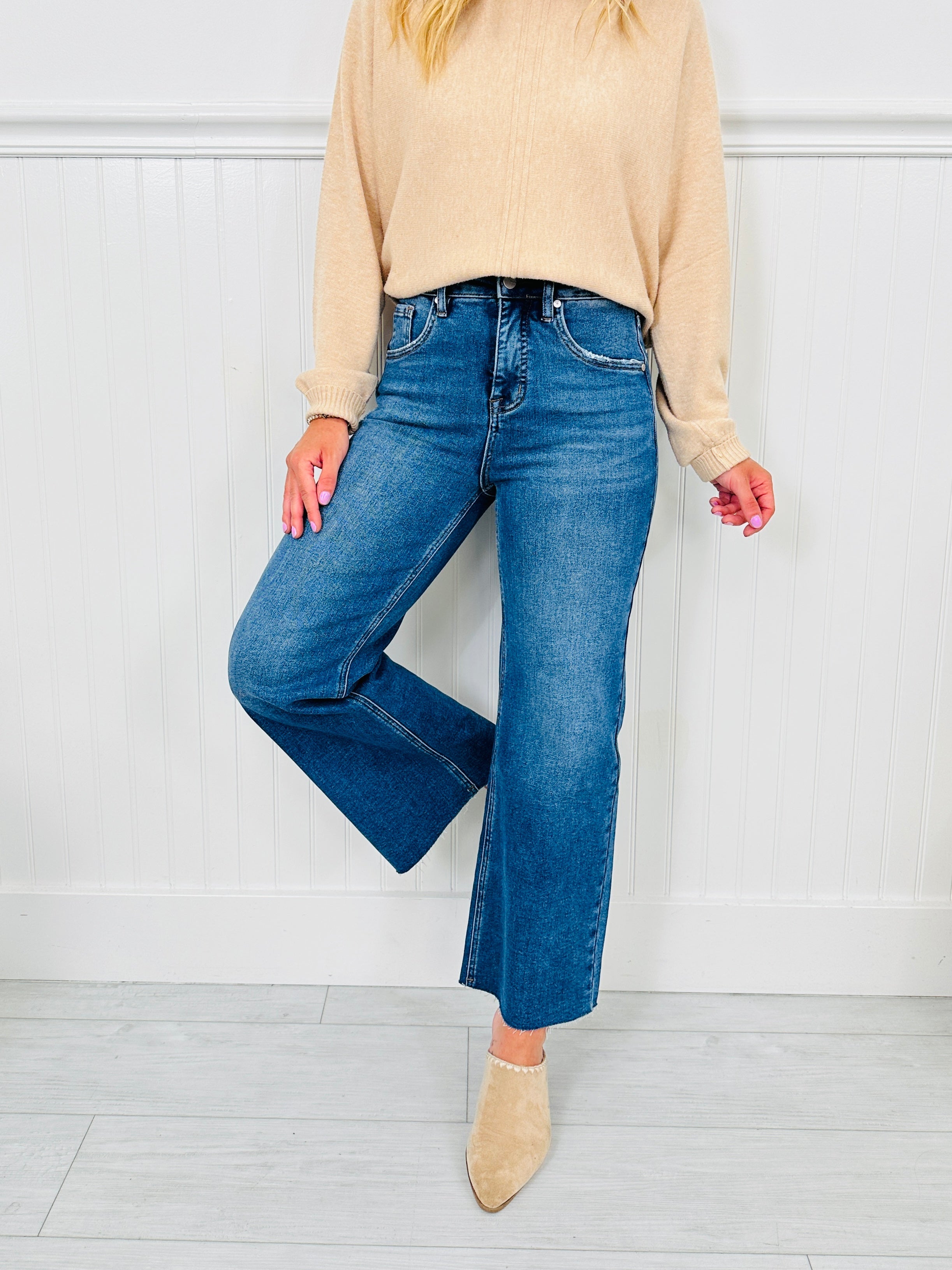 My Everything Cropped Wide Leg Tummy Control Jeans