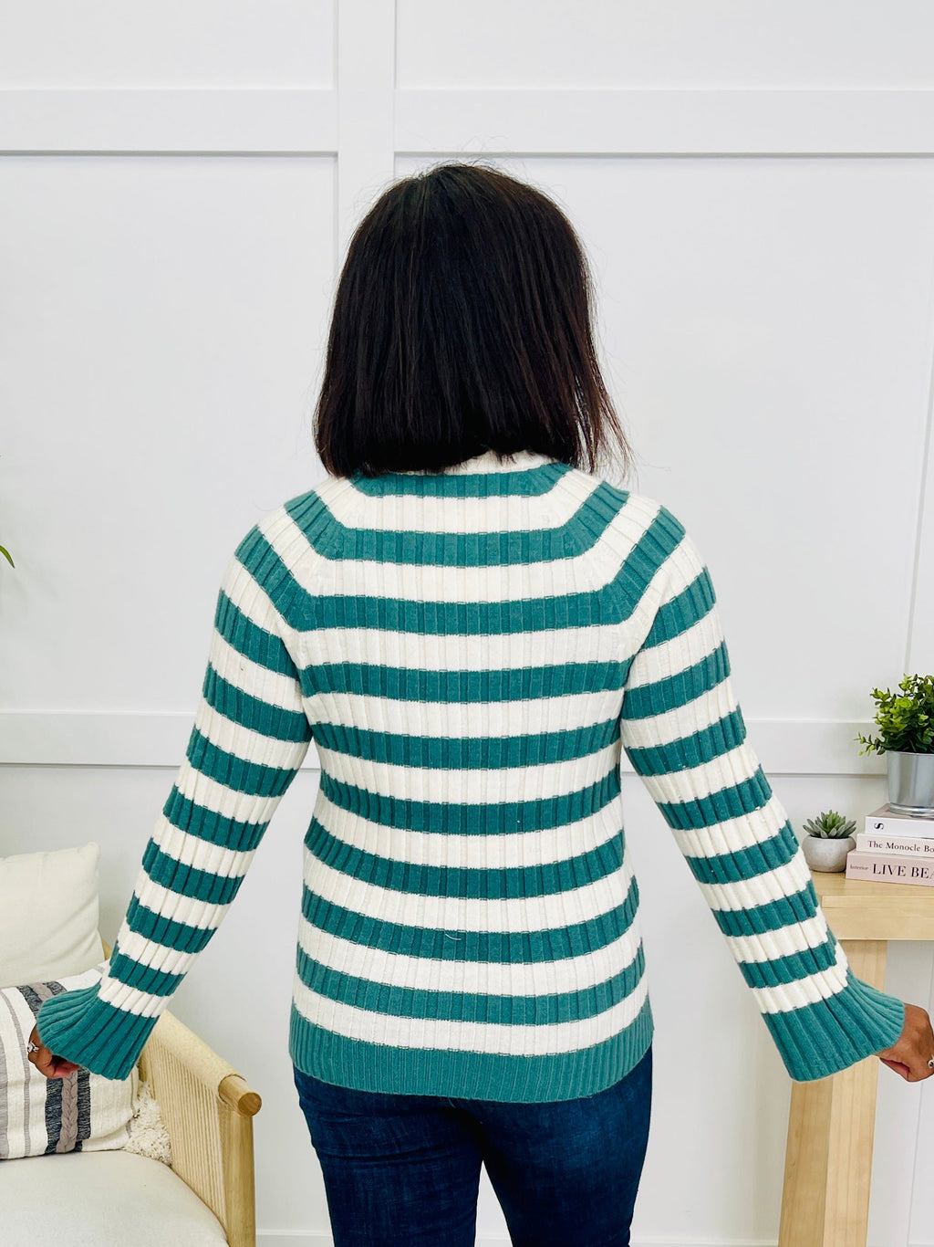 The Pattern We Keep Sweater in Forest Green