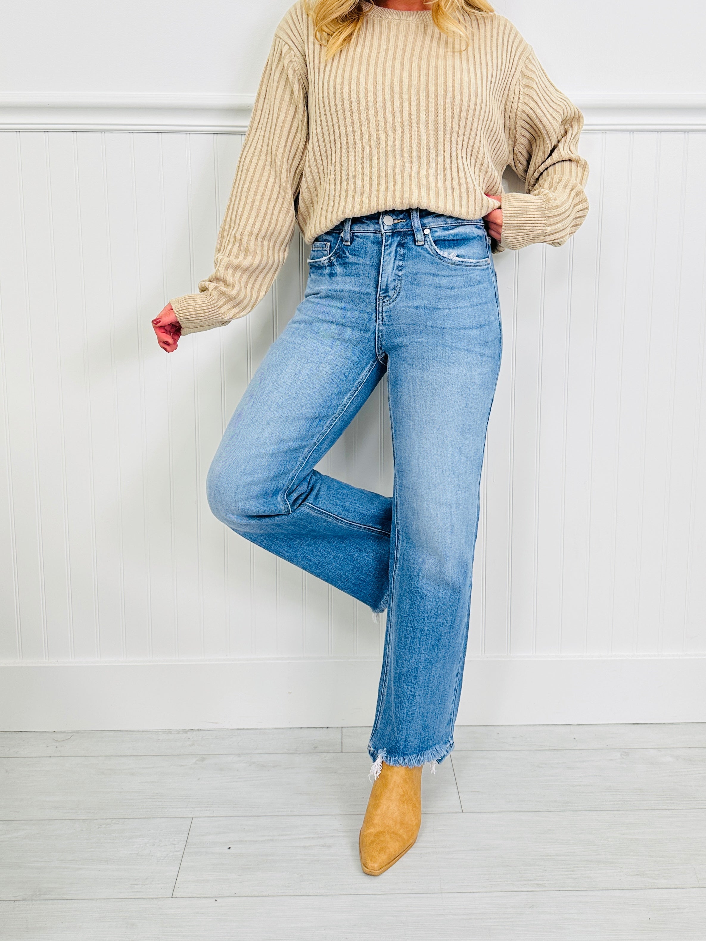 Fashionably Late Straight Tummy Control Jeans