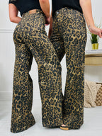 Judy Blue Walk On The Wild Side Retro Wide Leg Leopard Jeans