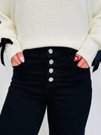 Bold Moves Tummy Control Black Wide Leg Jeans