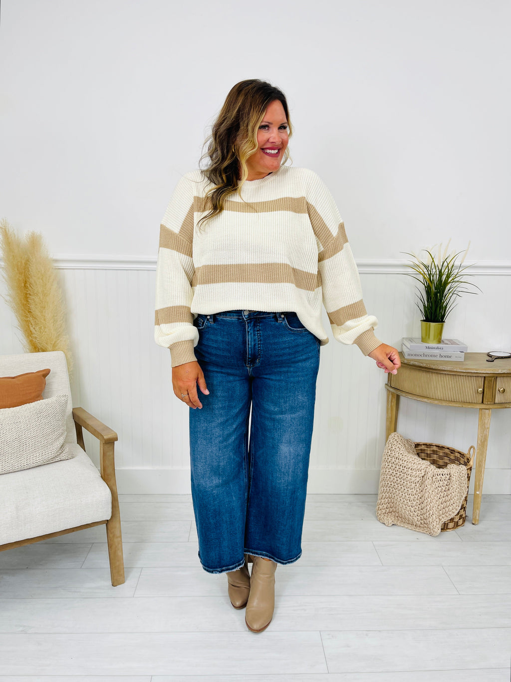 Fall After All Tummy Control Wide Leg Cropped Jeans