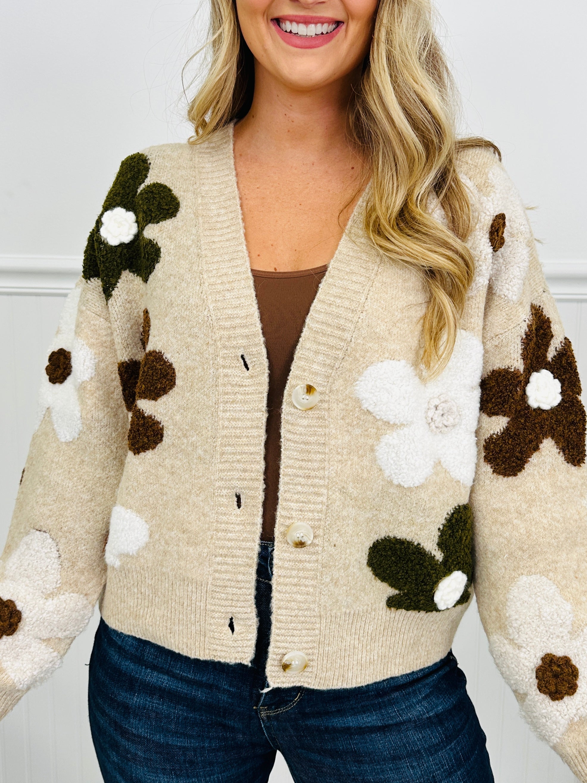 Season's Stitch Cardigan in Taupe