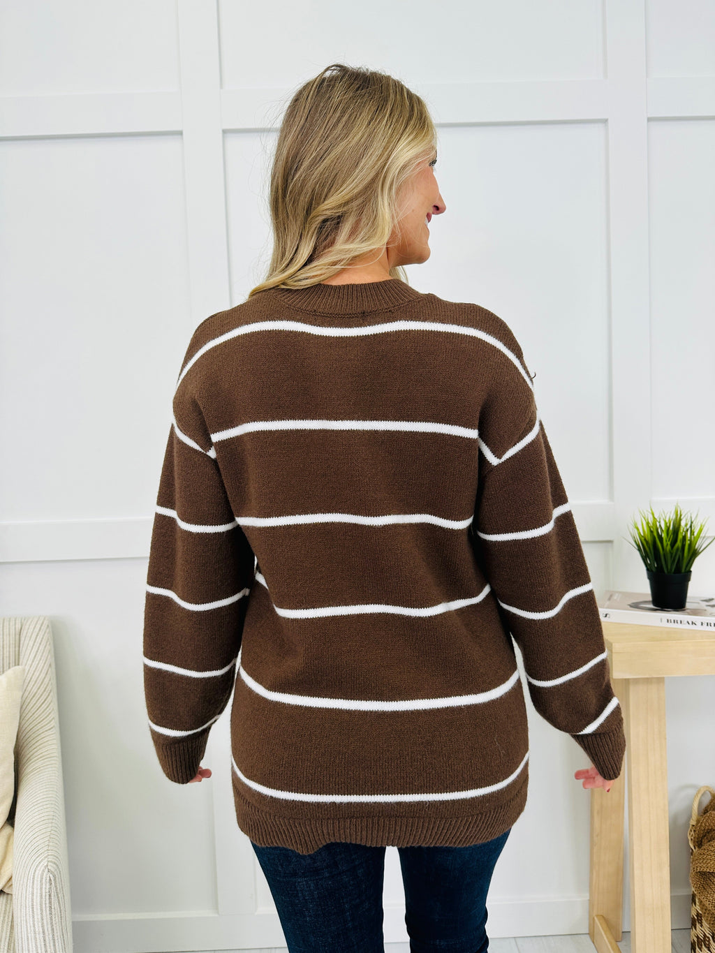 Parallel Paths Sweater in Brown/Ivory