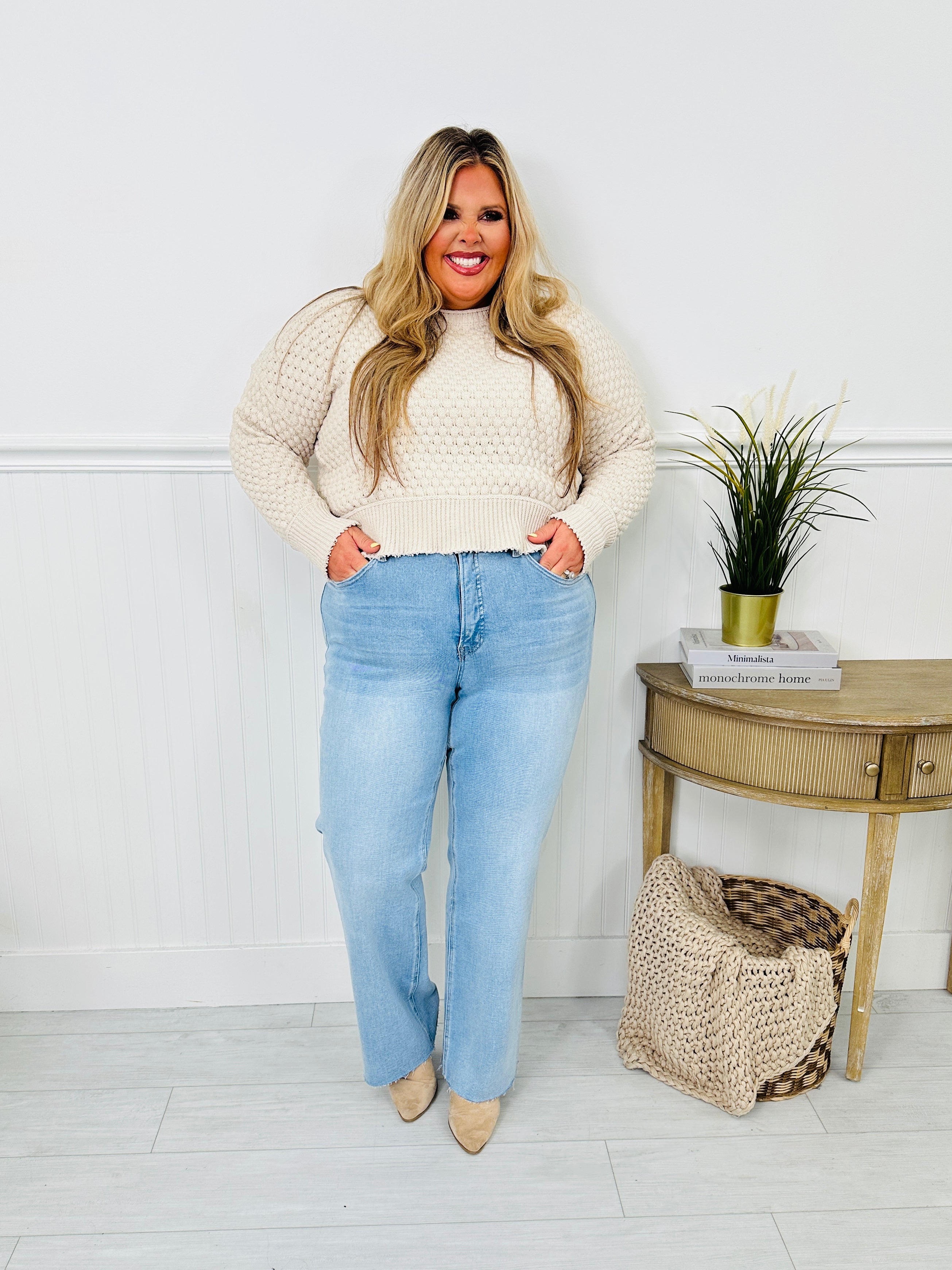 Feeling Brand New Slim Wide Leg Tummy Control Jeans