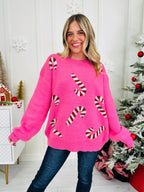 Candy Cane Cutie Sweater In Multiple Colors