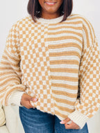 The Beat Goes On Sweater in Taupe/Oatmeal