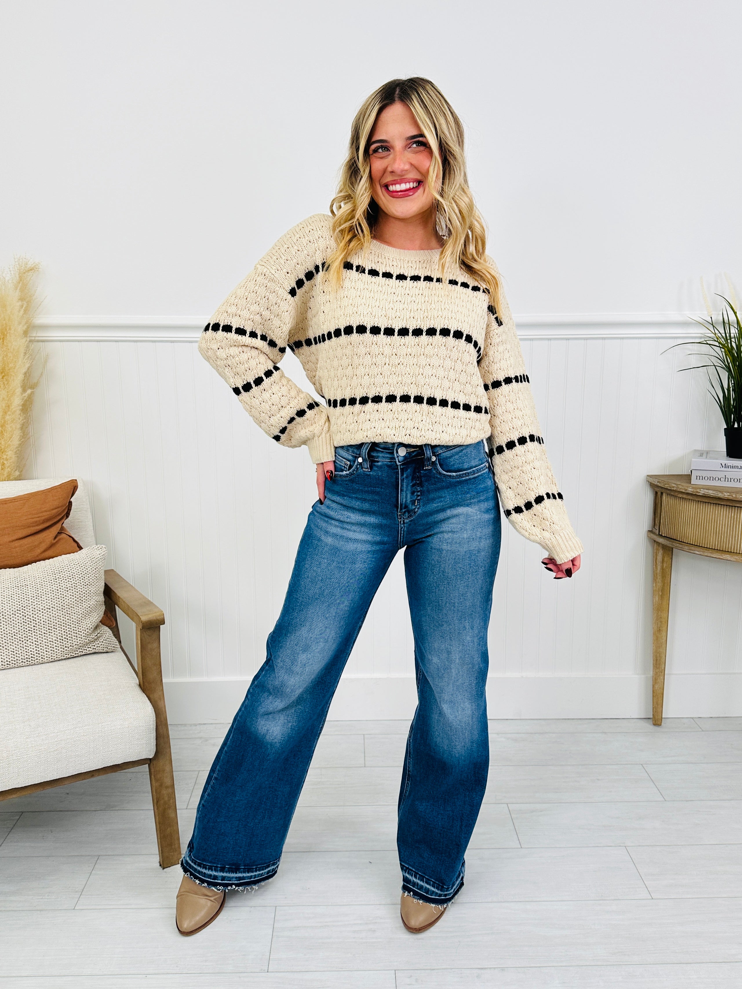 Effortless Release Tummy Control Wide Leg Release Hem Jeans