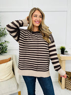 Stripe Shift Sweater in Brown