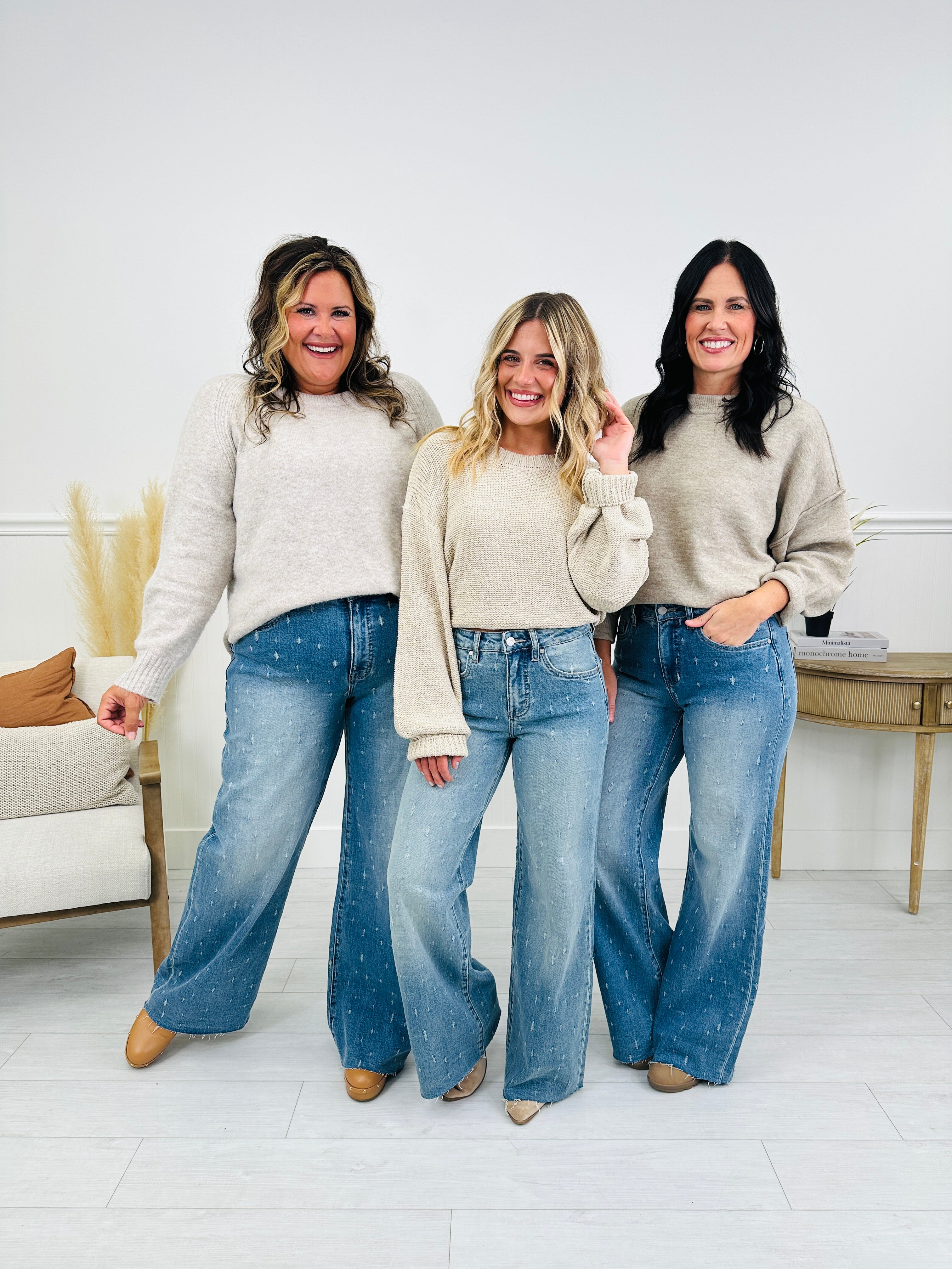 Cat Scratch Fever Tummy Control Wide Leg Jeans