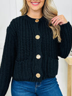 Wrapped For Weather Cardigan in Black