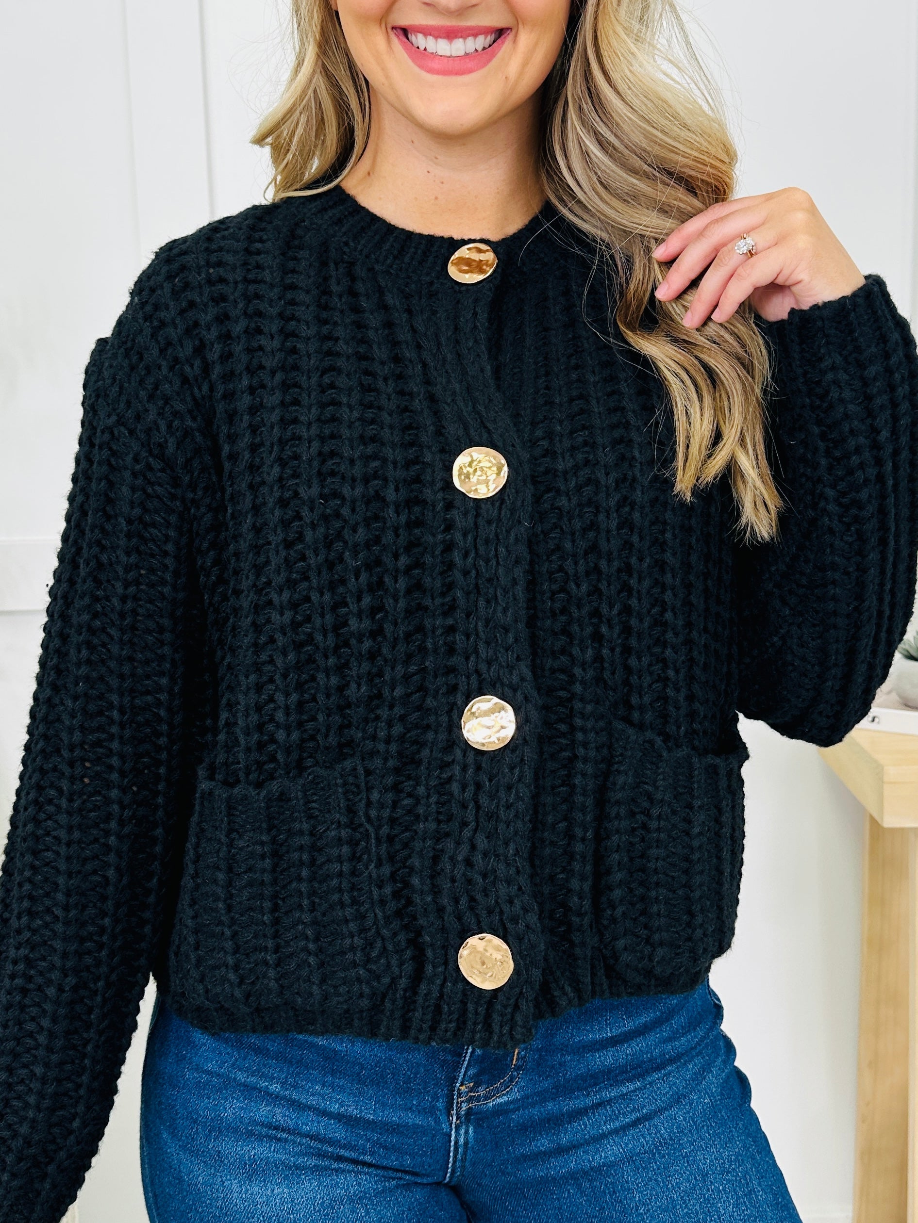 Wrapped For Weather Cardigan in Black