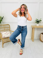 Change Your Tune Tummy Control Cropped Slim Wide Leg Jeans