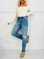 Judy Blue Patch & Release Boyfriend Jeans