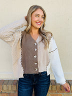 Side By Side Cardigan in Oatmeal/Mocha