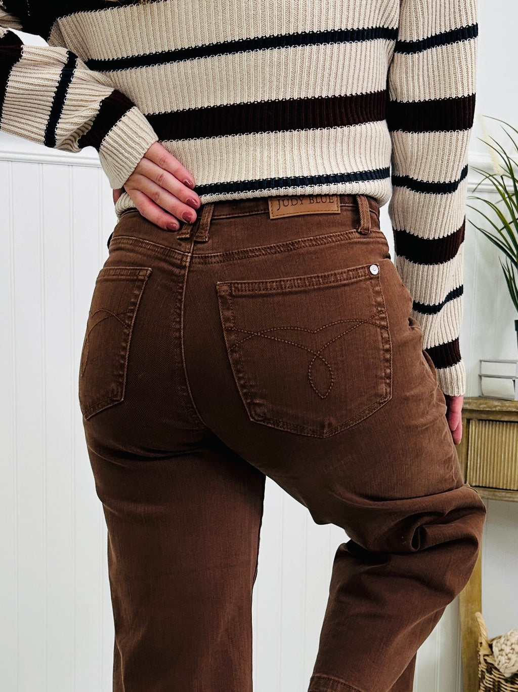 Judy Blue Melt In Your Mouth Chocolate Wide Leg Cropped Jeans