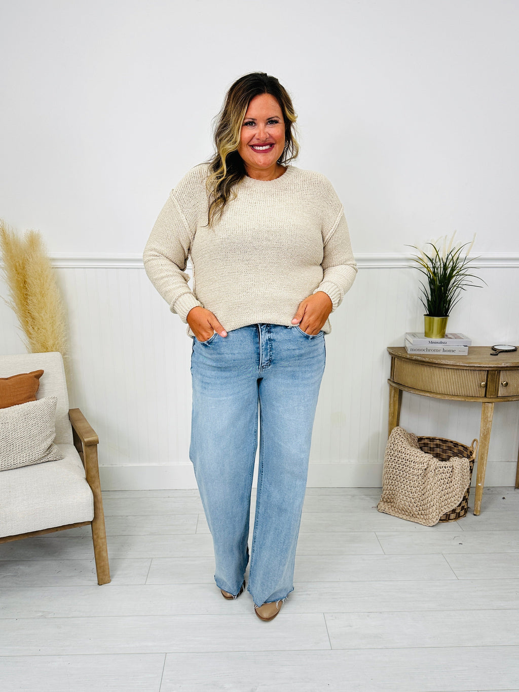Power Moves Tummy Control Slim Wide Leg Jeans