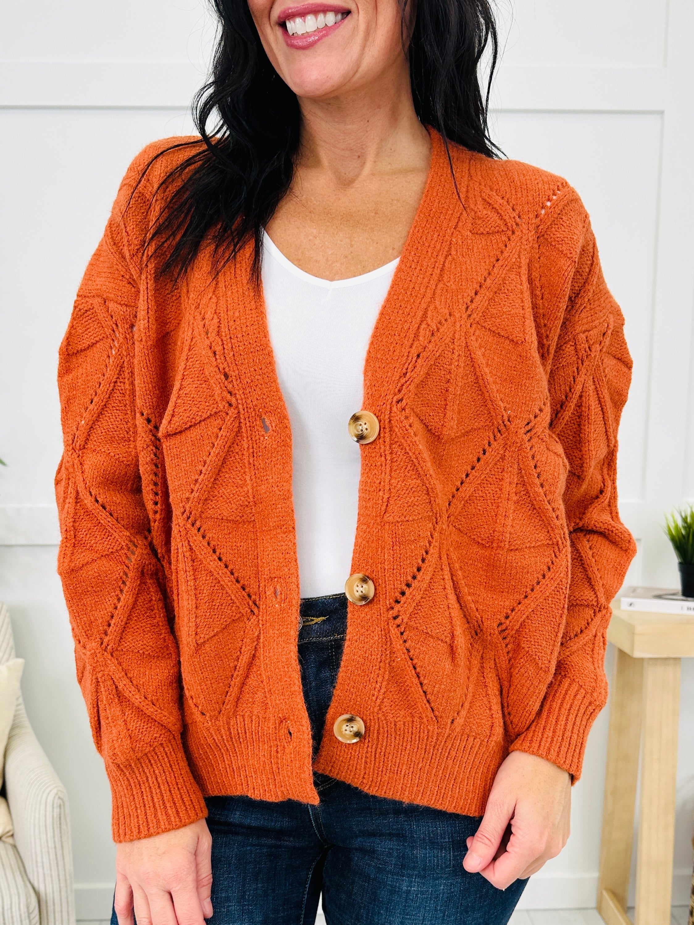 Hold Me Like This Cardigan Rust