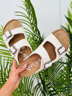 Buckled Style Sandals in White