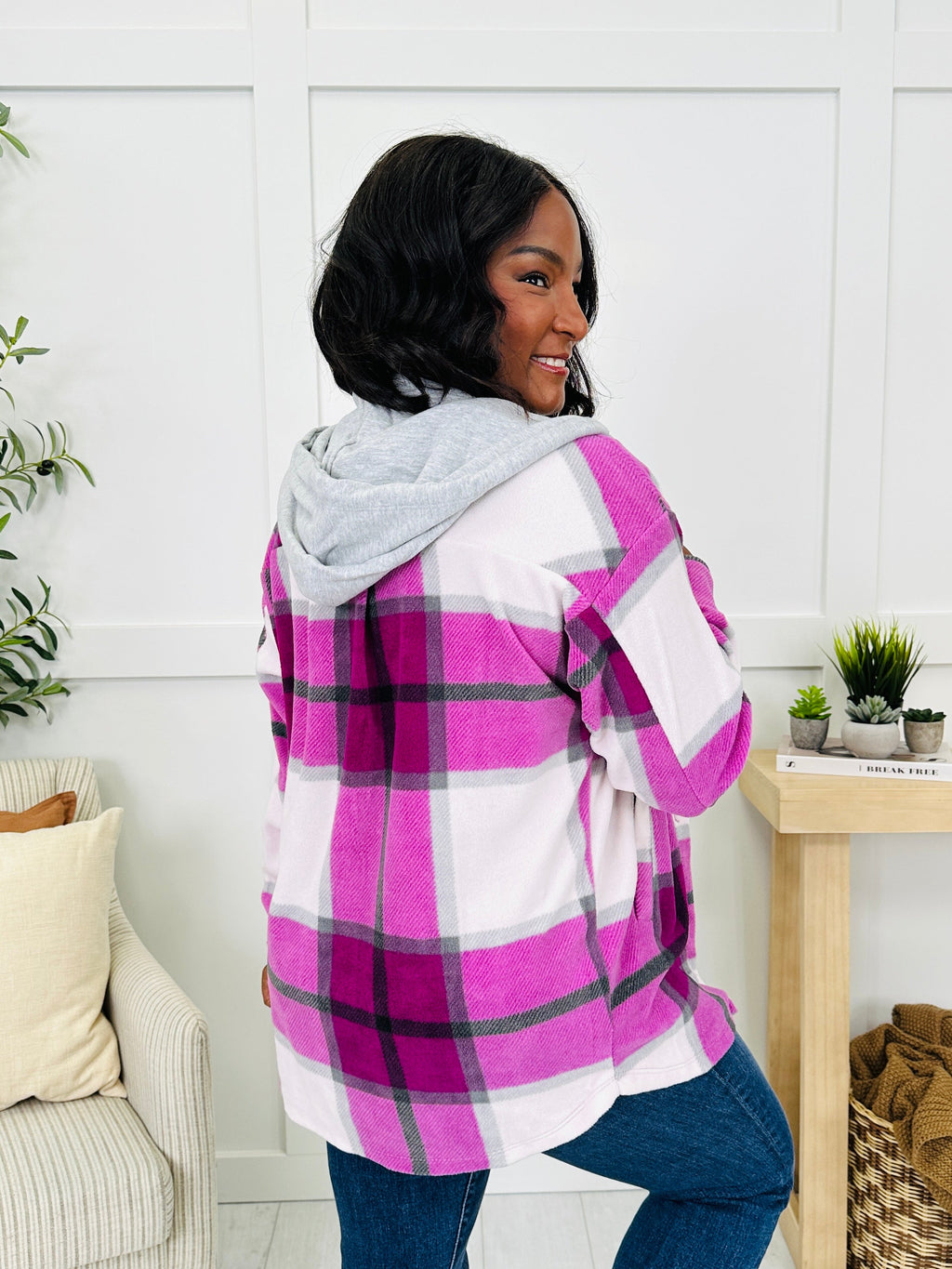 Cabin Whisper Shacket in Lt Plum