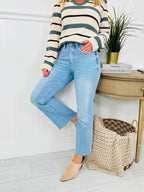 Time To Unwind Cropped Slim Fit Wide Leg Jeans