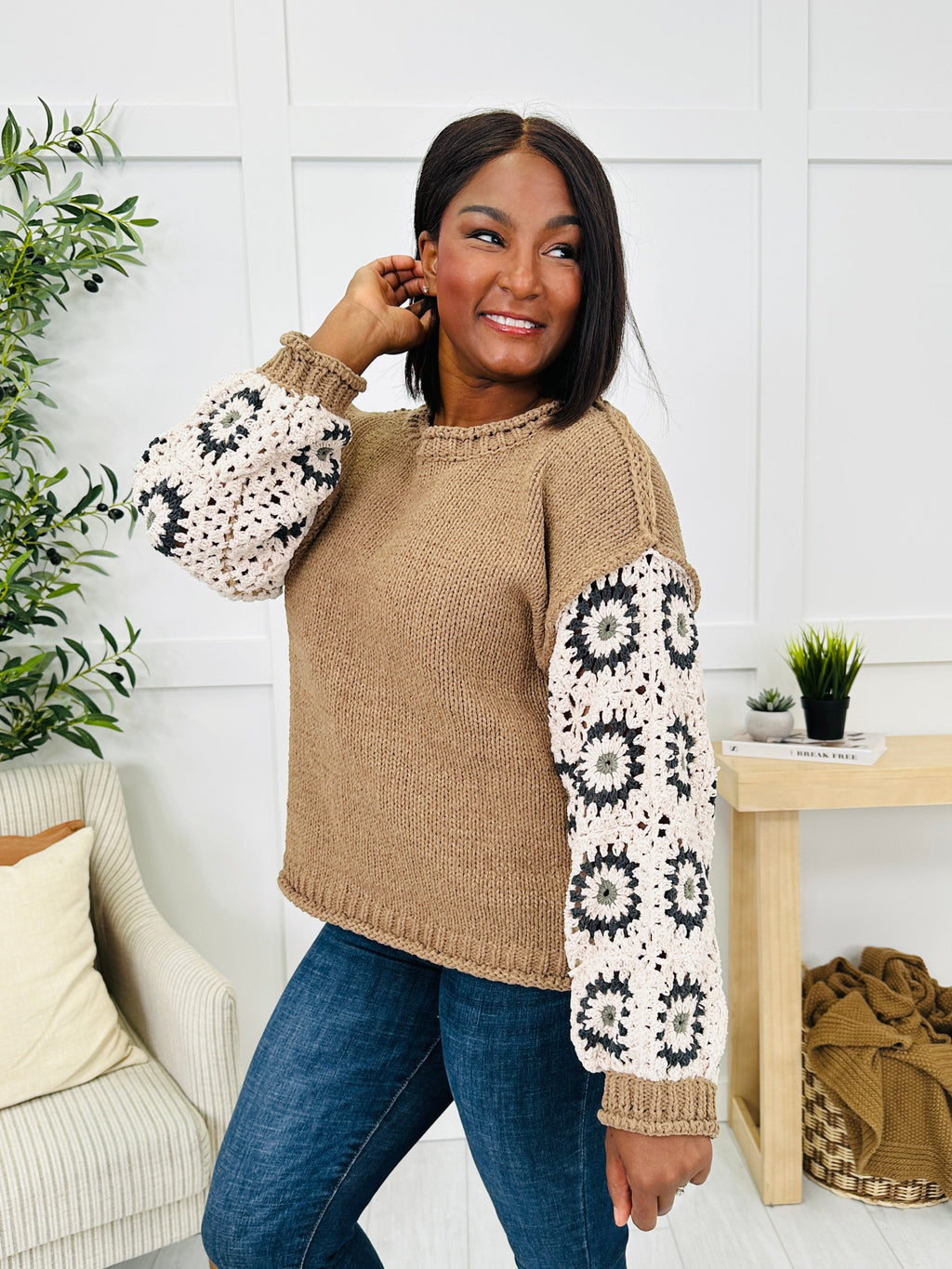 Threaded Secrets Sweater in Choco Almond Multi