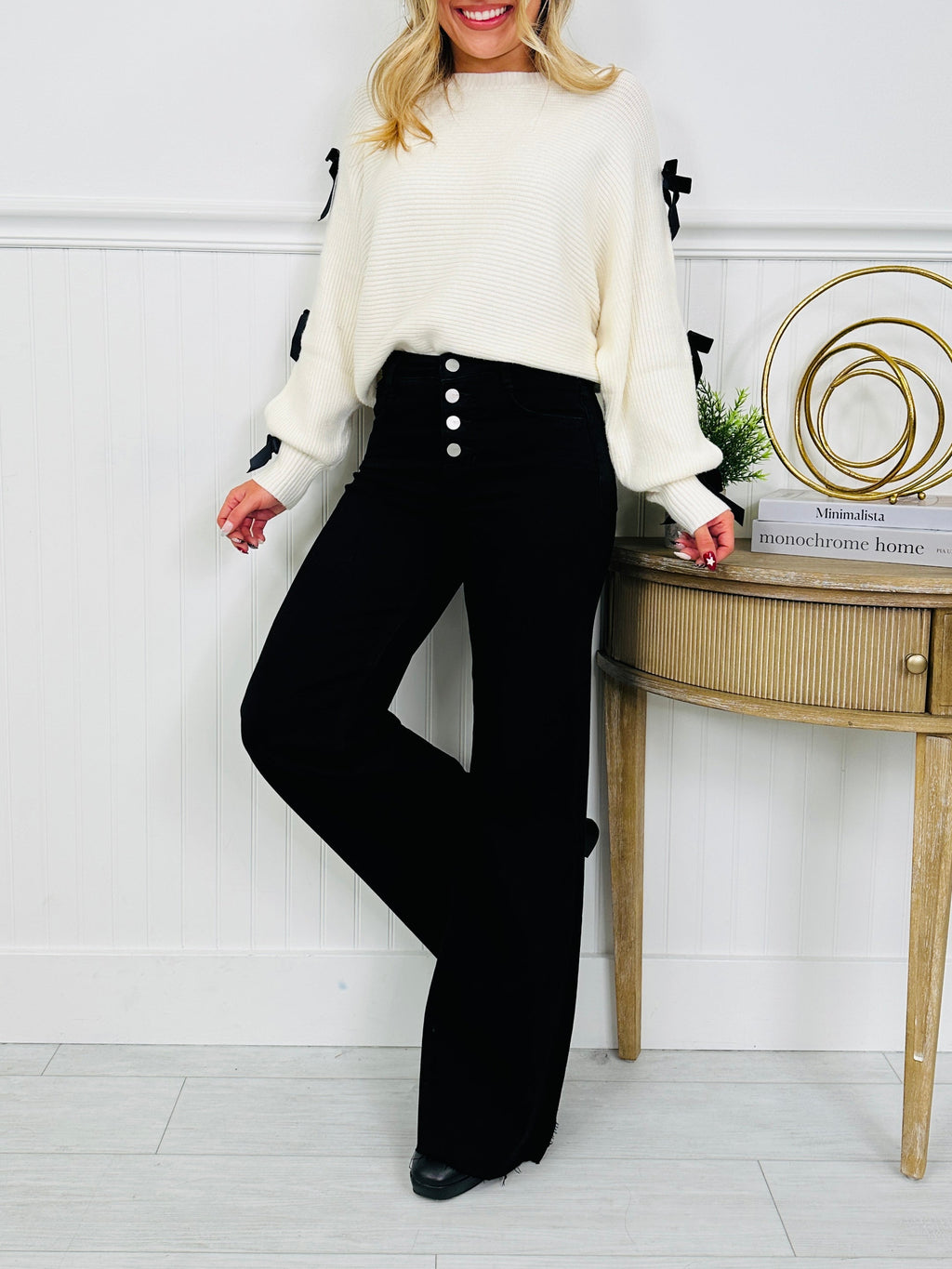 Bold Moves Tummy Control Black Wide Leg Jeans