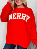 Merry Chenille Patch Crewneck Sweatshirt