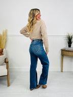 Go Into Detail Tummy Control Wide Leg Jeans