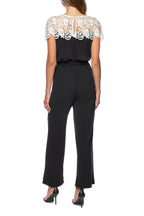 Marina  Illusion Boat Neck Stretch Crepe Jumpsuit