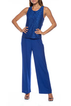Marina  Embellished Boat Neck Sleeveless Three Piece Pants Set