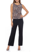 Marina Animal Print Top Jacket Elastic Waist Pant Set
