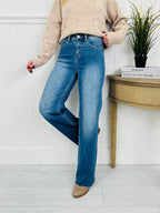Go Into Detail Tummy Control Wide Leg Jeans