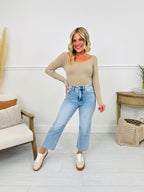 Along For The Ride Wide Leg Cropped Jeans With Tummy Control