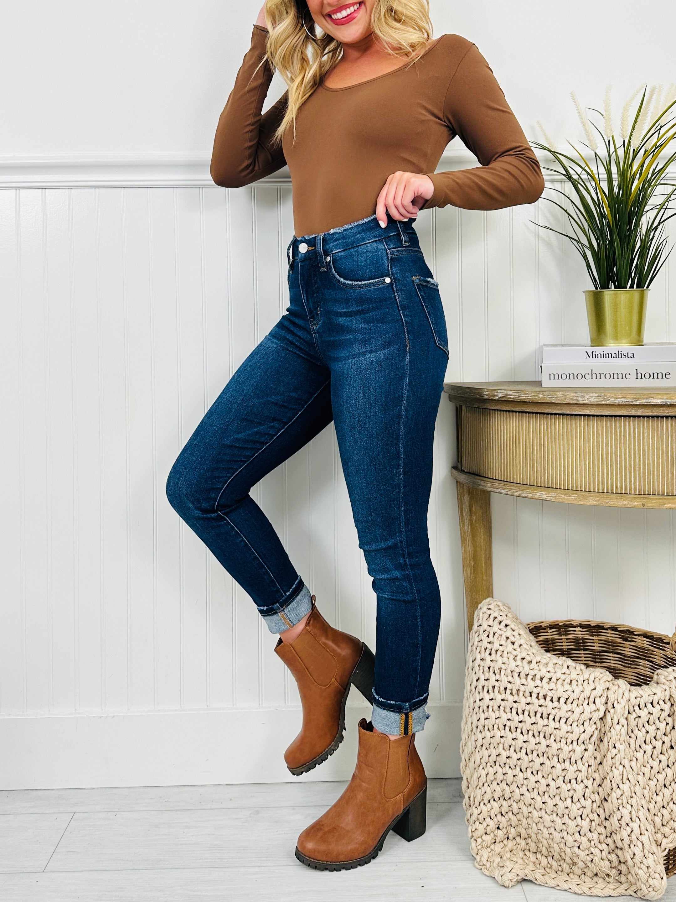 All In The Details Tummy Control Cuffed Skinny Jeans