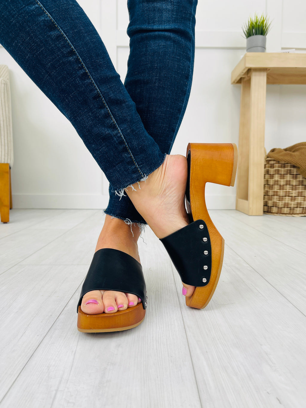 Slide Into Style Clogs in Black