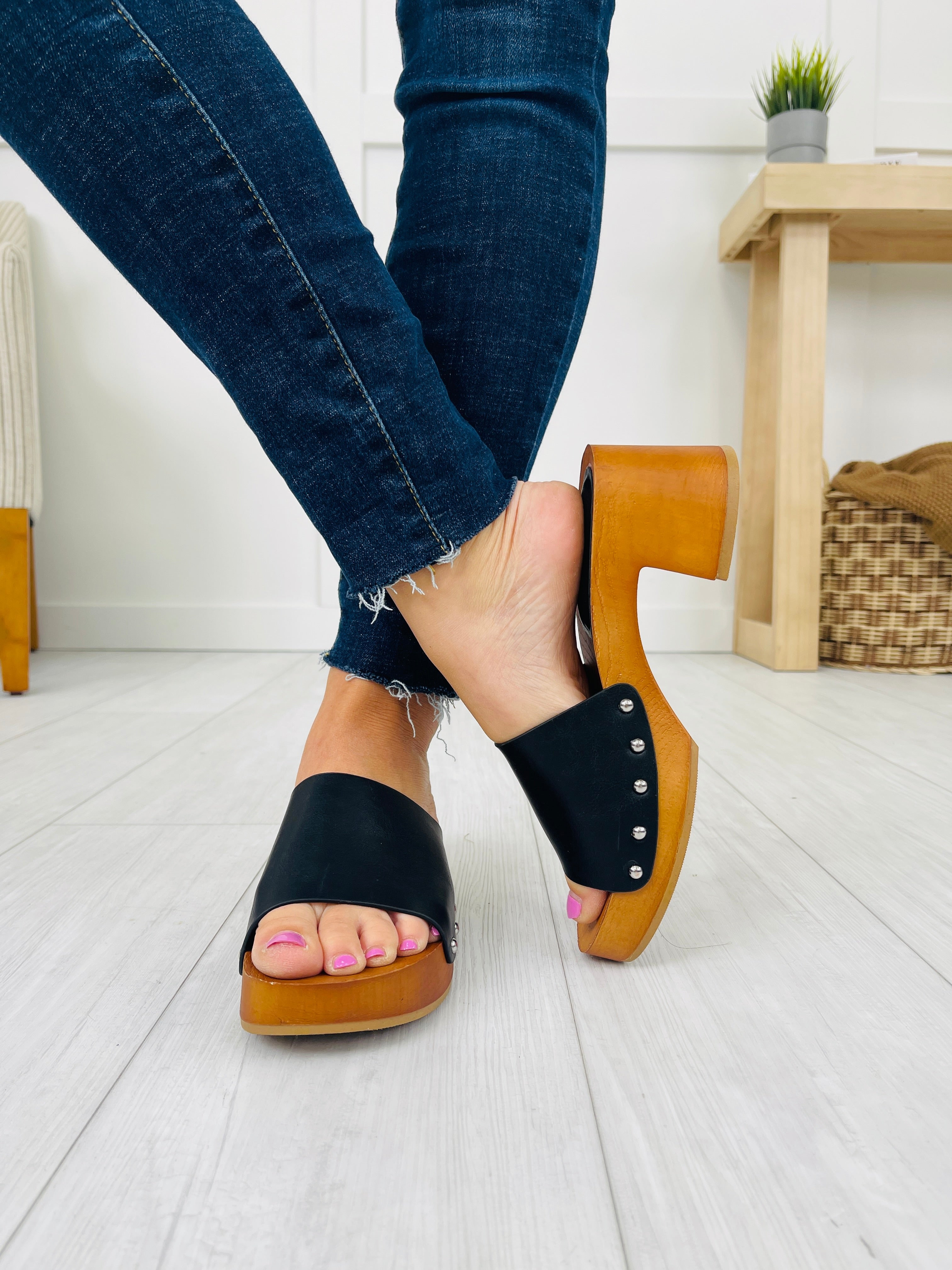 Slide Into Style Clogs in Black