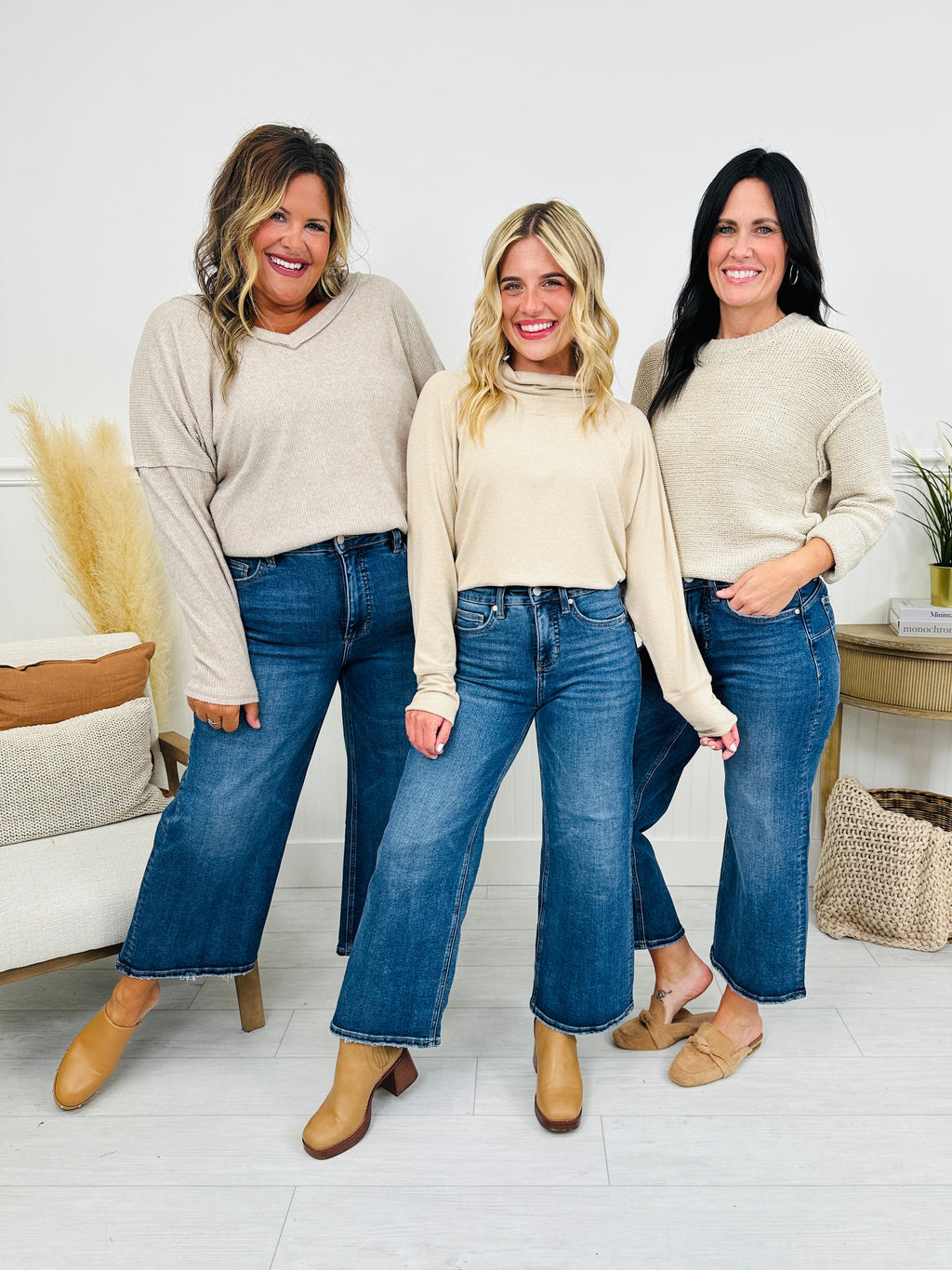 Fall After All Tummy Control Wide Leg Cropped Jeans