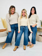 Fall After All Tummy Control Wide Leg Cropped Jeans