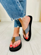 Sea The Stripes Flip Flops in Navy