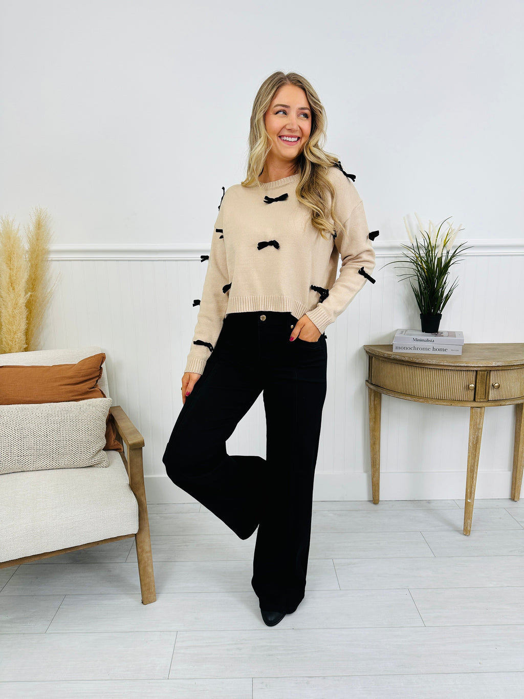 Judy Blue Walk on the Wide Side Retro Wide Leg Black Denim