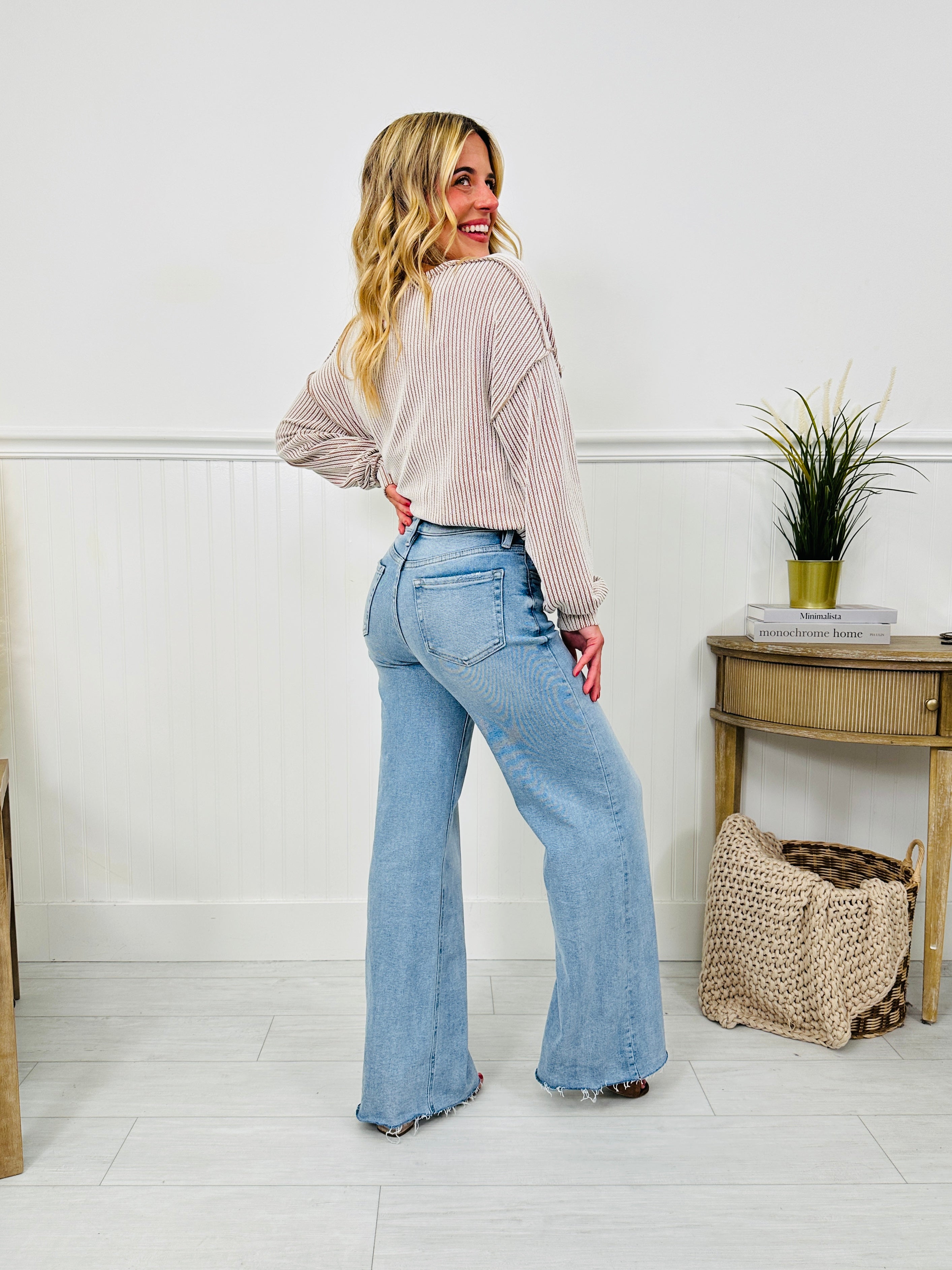 Power Moves Tummy Control Slim Wide Leg Jeans